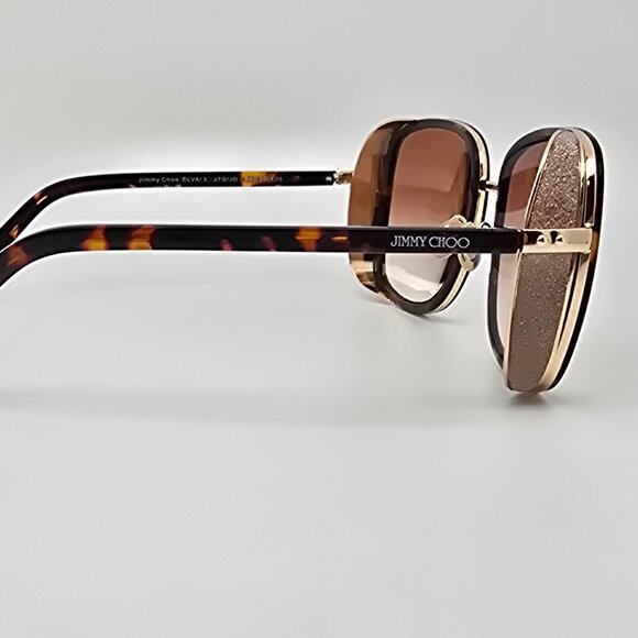 Jimmy Choo Elva/S J7G/JD Tortoise Gold Sunglasses FRAME ONLY w/ Case Italy 54mm main image 13